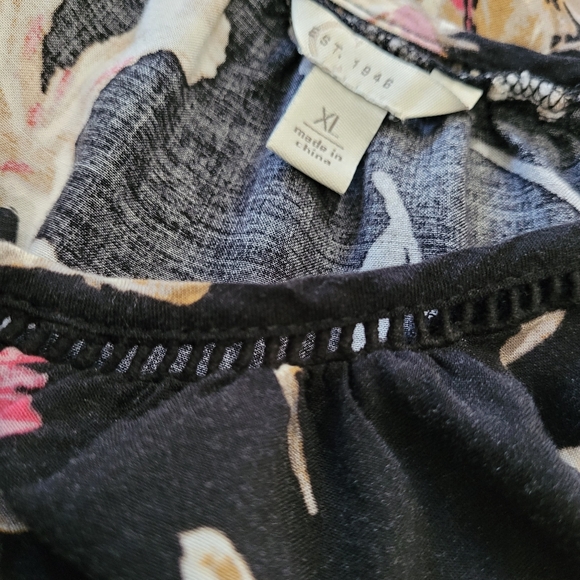 ESTABLISHED 1946 blouse with tie on bodice and crochet trims XL - Picture 2 of 8